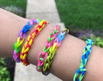 Rainbow Loom Bracelets. Single Chain 25 Piece Set 