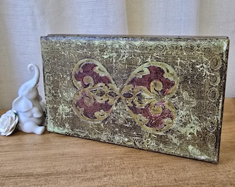 Vintage Retro Mele Young Lady Florentine Style Wooden Jewelry Box