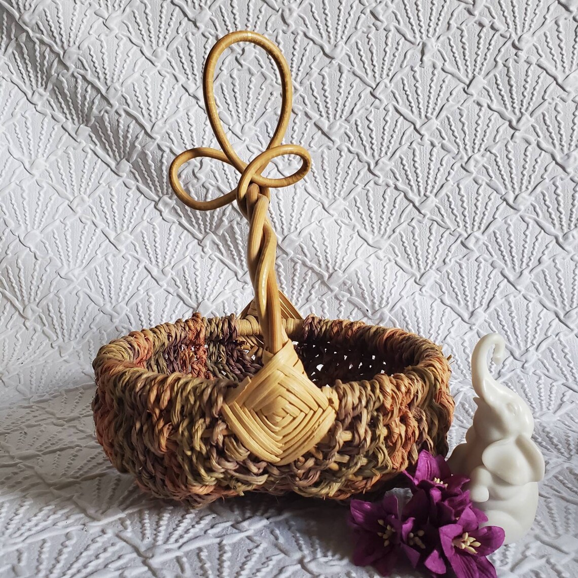 Vintage Wicker Twin Egg Basket Buttocks Basket Bent Wood Etsy