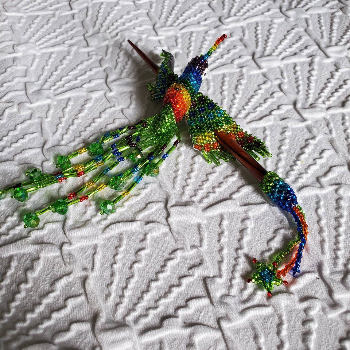 Beaded Hummingbird Hair Accessory Hummingbird Hair Pick Etsy