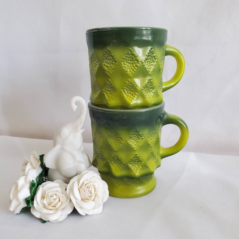 1960s Fire King Stacking Mug Avocado Green Tea Mug Vintage Etsy