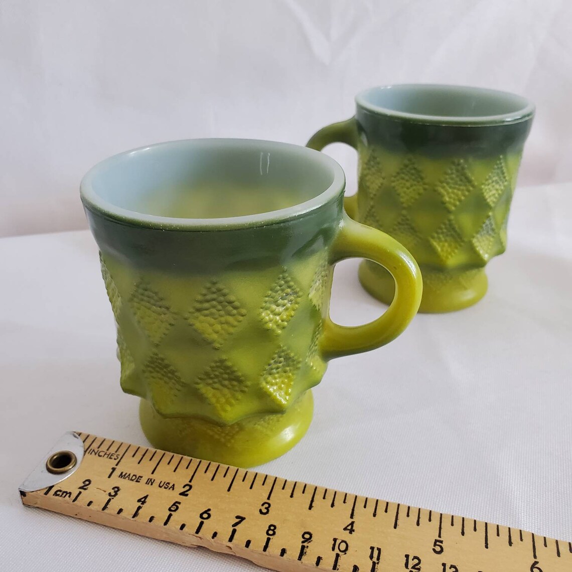 1960s Fire King Stacking Mug Avocado Green Tea Mug Vintage Etsy