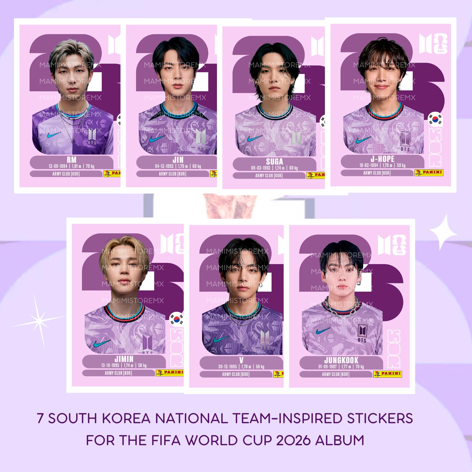 BTS Army Photocard for the World Cup 2026 in PDF/PNG - OT7 Korean