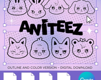 Ateez Decal Sticker / Cut Files for Cricut, Silhouette Cameo / Kpop Svg / Aniteez Svg Eps Pdf Png Canva / DIY Gift
