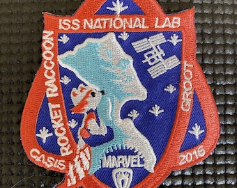 Parche espacial de la misión Casis de la NASA, Guardianes de la Galaxia y Marvel en la ISS - 7,6 cm de ancho - 8,9 cm de largo