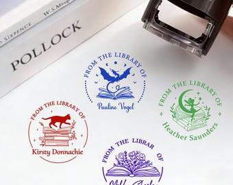 Grabador de libros personalizado: 54 diseños, sello de biblioteca, sello Ex Libris, regalo para amantes de los libros.