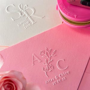 Custom Wedding Embosser  | Personalized Monogram Embosser | Invitation Embosser Stamp |  Napkin Embosser | Wedding Stationery