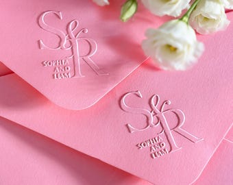 Grabador personalizado para bodas, grabador para servilletas, grabador de monogramas, regalo de bodas, para sobres e invitaciones