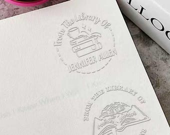 Grabador de libros personalizado de la Biblioteca, Grabador de libros personalizado, Sello de libro, Regalo para amantes de los libros de Ex Libris, Grabador de biblioteca