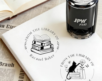 Sello de libro personalizado de la Biblioteca, sello Ex Libris, regalo elegante para amantes de los libros, sello personalizado.