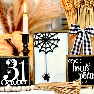 Spider Web Sign | Fireplace Mantel Sign | Hocus Pocus | Farmhouse | Fall | October 31 | Spooky | Framed Sign | Haunted | Halloween Decor