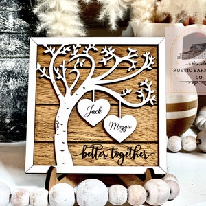 Wedding Anniversary Gifts, Personalized Gift for Him, Her, Gift for Couple, custom Sign, Valentines Day Gift, better together wooden sign