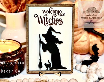 Welcome Witches Halloween Sign, Farmhouse Fall Decor