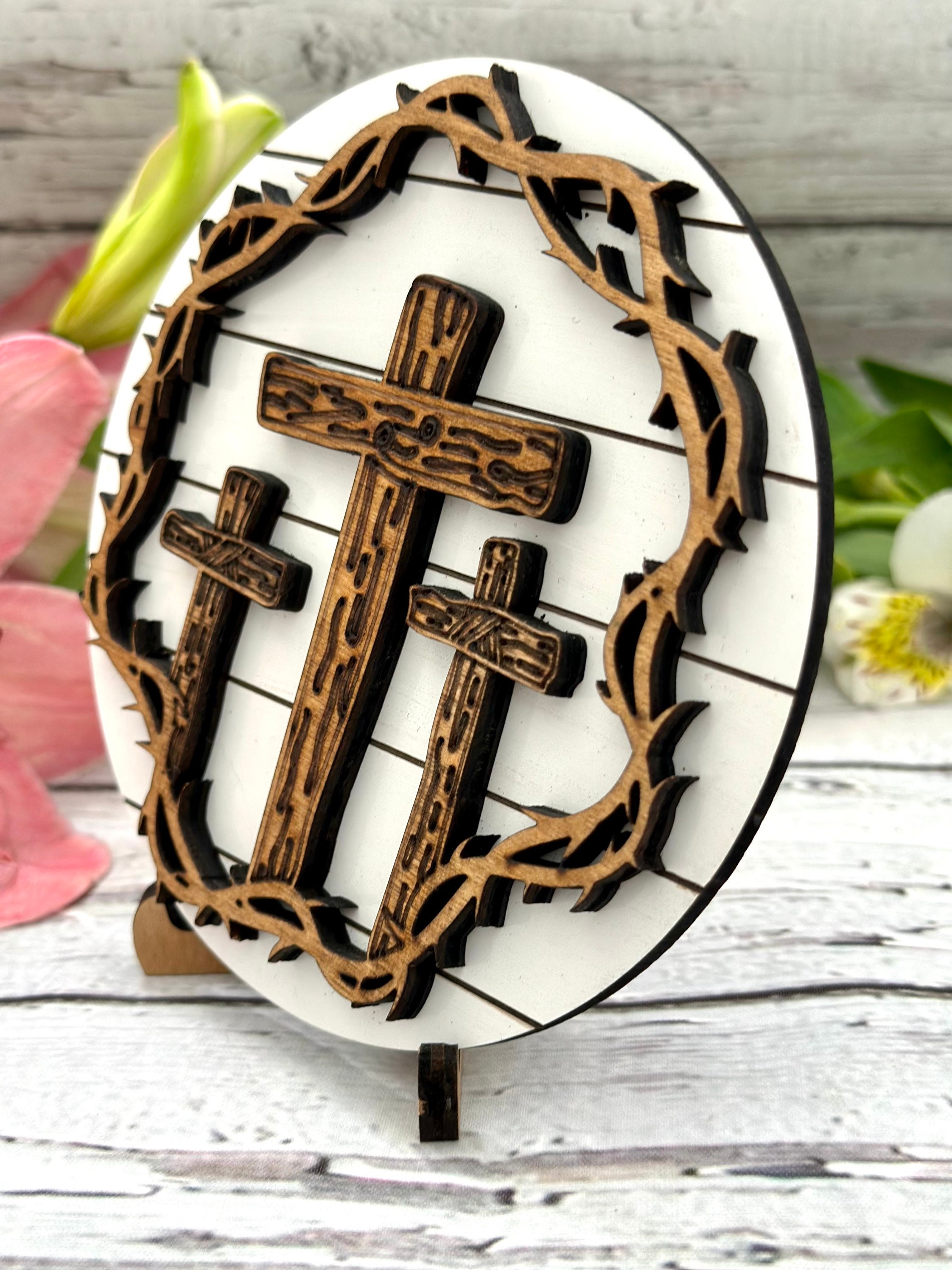 Easter Tiered Tray Decor , Easter Tier Tray , He Is Risen, Religious Easter Decor, Tier Tray Decor, Mini Wood Signs, 3D Signs, Easter Decor