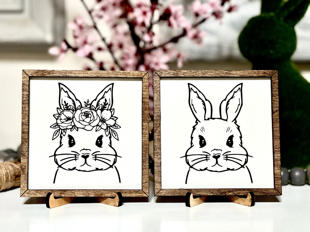 White Rabbit With Glasses, Farmhouse Spring, French Country Decor ...