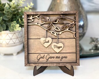 thumbnail image 2 of God Gave Me You Ornament, Personalized Couple Christmas 2 of 13