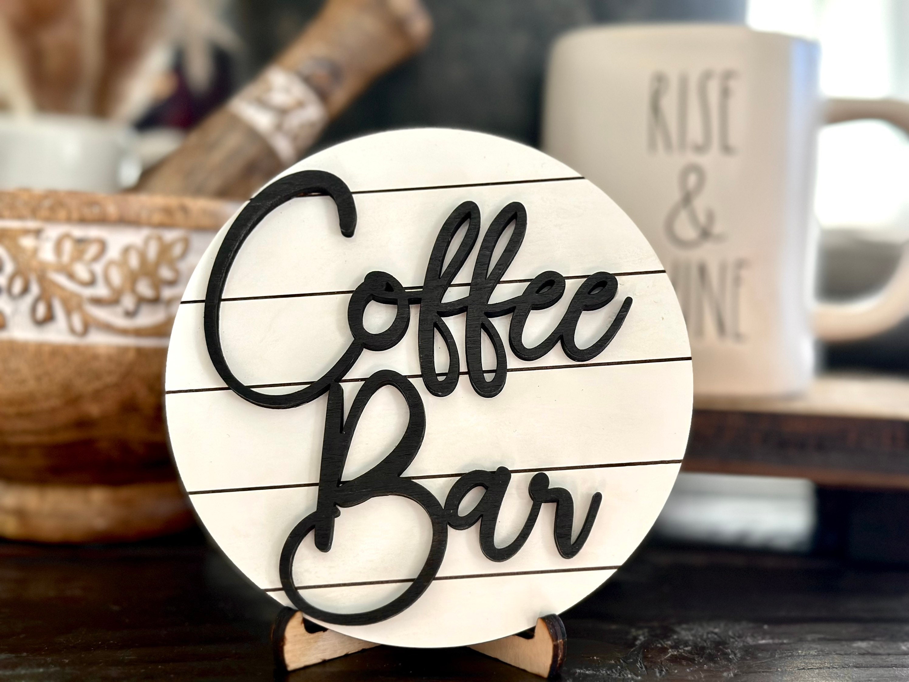 6 PCS Coffee Bar Decor Mini Coffee Bar Accessories Coffee Bar Sign