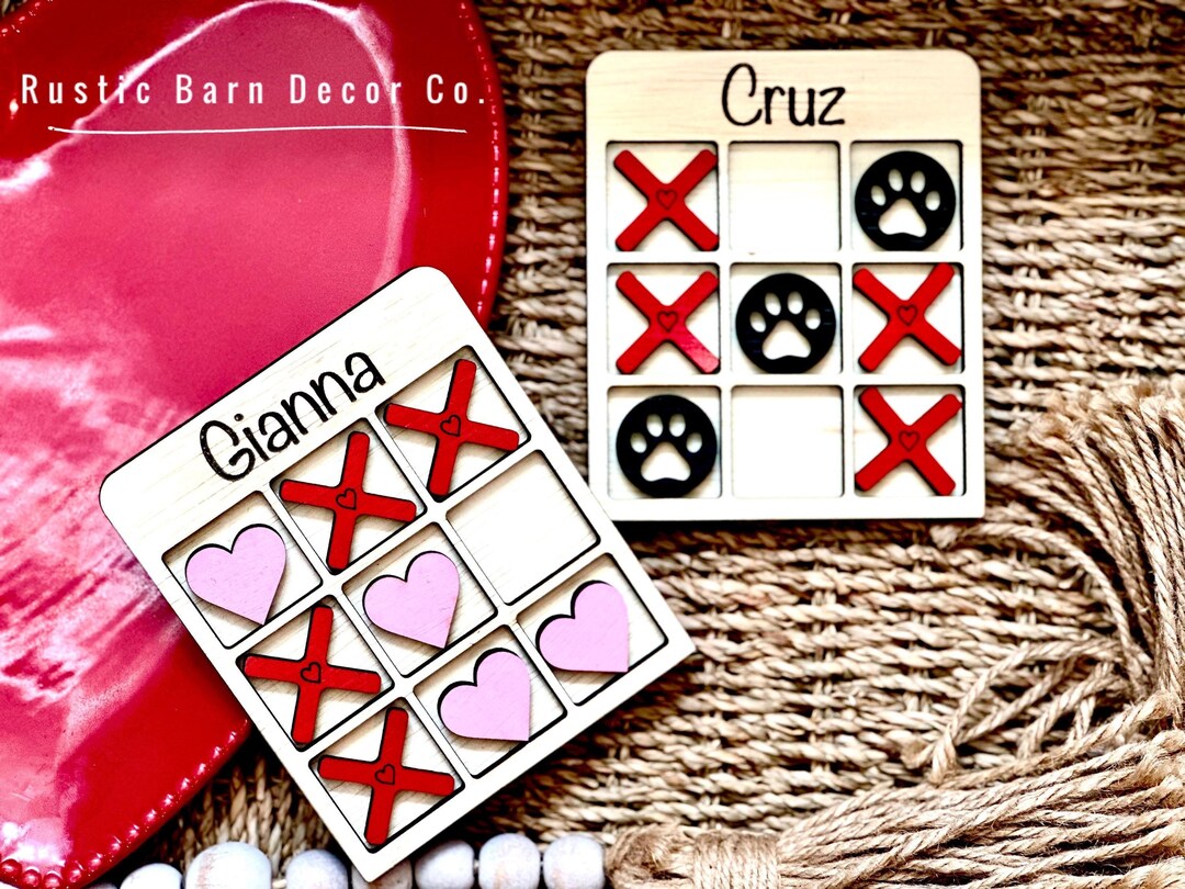 Valentine’s Day Tic Tac Toe / Kids Valentines Gift /personalized Gift ...