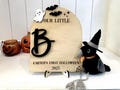 DIY Footprint, Baby's First Halloween, My Little Boo Sign, Wooden Kids Craft, Custom Children's Keepsake, Gift Personalized Halloween Decor