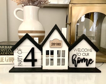 Personalized House Scene Decor | Farmhouse Decor | Personalized Scene | Mantle Decor | Shelf Decor | Family House Decor