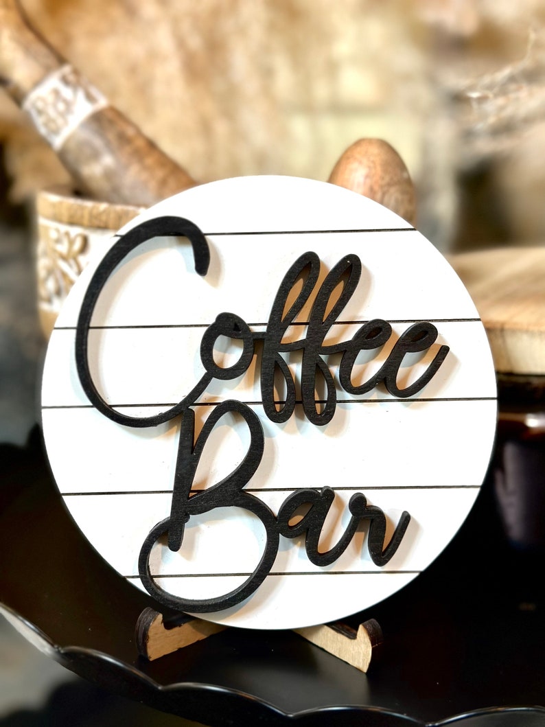 Coffee Bar Sign , Rustic Small Coffee Signs, Custom Round Coffee Signs ...