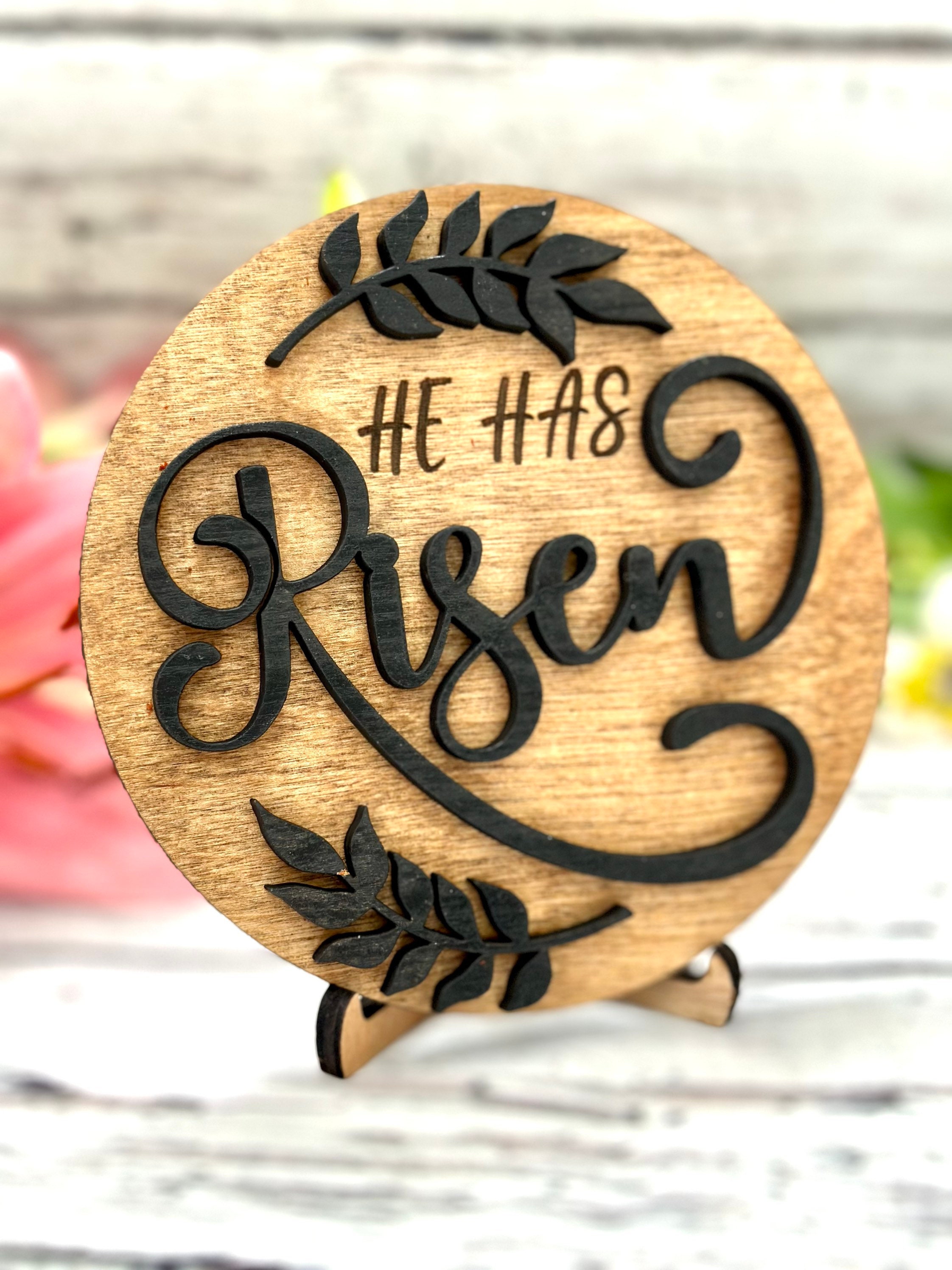 Easter Tiered Tray Decor , Easter Tier Tray , He Is Risen, Religious Easter Decor, Tier Tray Decor, Mini Wood Signs, 3D Signs, Easter Decor