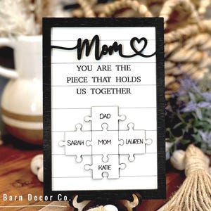 Custom Mothers Day Puzzle Sign | Personalized Gift for Mom | Mom You are the Piece that holds us together | Mothers day gift | Gift for her