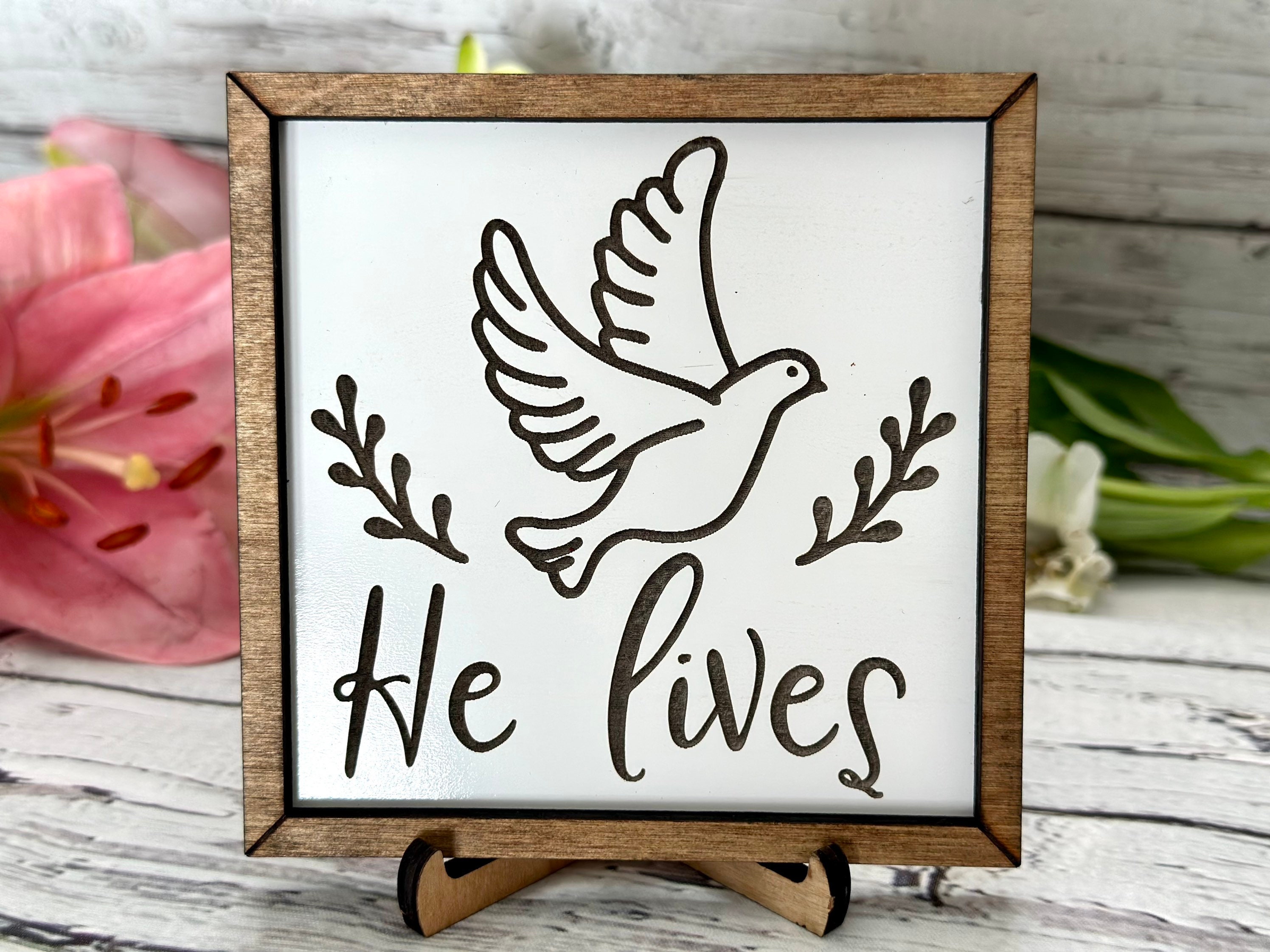 Easter Tiered Tray Decor , Easter Tier Tray , He Is Risen, Religious Easter Decor, Tier Tray Decor, Mini Wood Signs, 3D Signs, Easter Decor