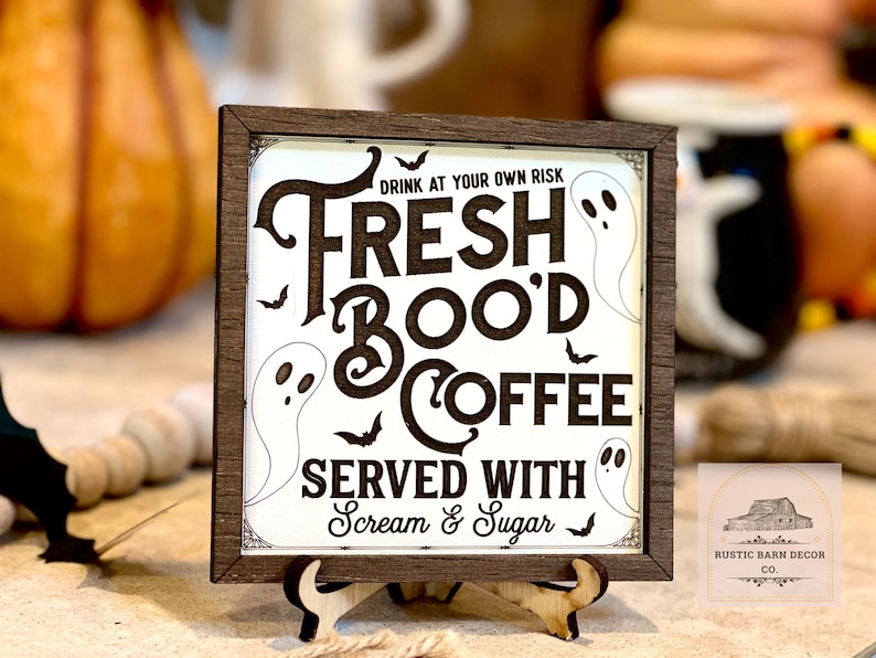 Fresh Boo’d Coffee Bar Sign | Funny Halloween Decor - Etsy