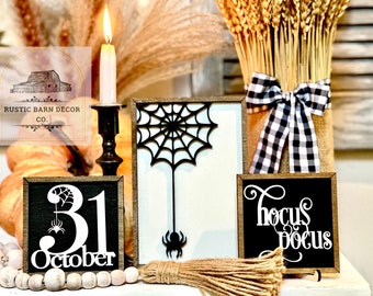 Spider Web Sign | Fireplace Mantel Sign | Hocus Pocus | Farmhouse | Fall | October 31 | Spooky | Framed Sign | Haunted | Halloween Decor