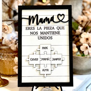 Spanish Mothers Day Gift, Mom Puzzle Sign, Regalo Para Mama, Personalized, Custom from Kids, Regalo Dia de la Madre, Abuelita Español Wooden