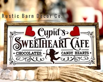 Sweetheart Cafe Valentine's Day Sign | Valentines Day Coffee Bar | Valentine Coffee Sign | Farmhouse Valentines Day | Valentine’s Day Decor