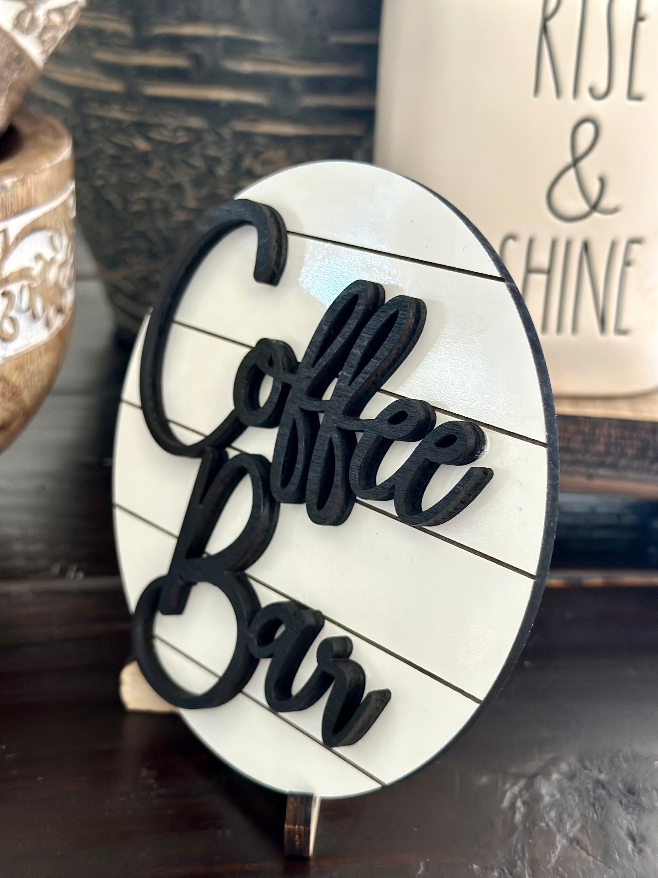 Coffee Bar Sign , Rustic Small Coffee Signs, Round Coffee Signs ...