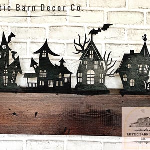 Halloween Haunted Houses Decor, Haunted House Village Spooky Houses, Halloween Accessories, wooden haunted mansion, Halloween Decoration
