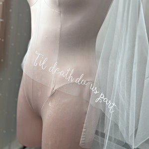 Til' Death Do Us Part Embroidered Wedding Veil
