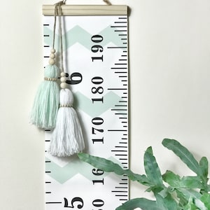 Height Chart • Mint Green Nursery Playroom Kids Room Decor • Childrens Birthday Gift • Baby Gift • Christening Gift • Nordic Scandi Boho