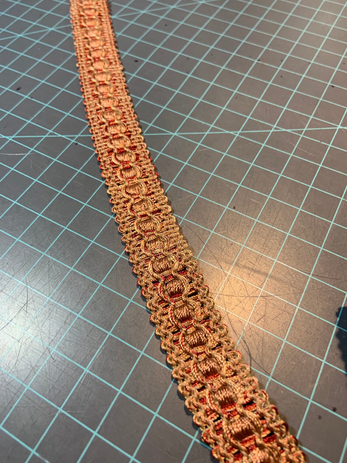 Braided Upholstery Trim in Burgundy and Gold Etsy