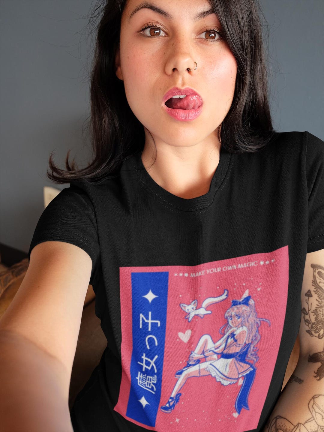 ANIME GOTH GIRL SHORT SLEEVE UNISEX TEE