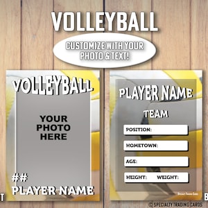 Cartão de troca de vôlei • Cartão de troca impresso personalizado • Cartão esportivo personalizado • Cartão de troca personalizado • por @SpecialtyTradingCard