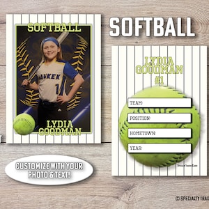 Cartão de troca de softball • Cartão de troca impresso personalizado • Cartão de softball personalizado • Cartão de softball personalizado • por @SpecialtyTradingCard
