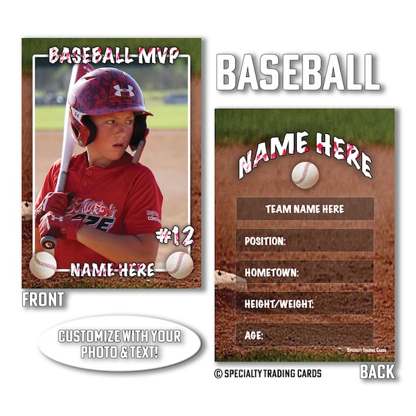 Baseball Trading Card • Custom Printed Trading Card • Personalized Baseball Card • Custom Baseball Card • by @SpecialtyTradingCard