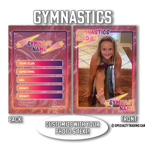 Gymnastik-Sammelkarte • Individuell gedruckte Sammelkarte • Personalisierte Sportkarte • Spezialanfertigung • von @SpecialtyTradingCard