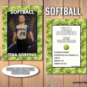 Cartão de troca de softball • Cartão de troca impresso personalizado • Cartão de softball personalizado • Cartão de softball personalizado • por @SpecialtyTradingCard