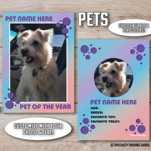 Pet Trading Card • Cartão de troca impresso personalizado • Cartão de troca de animal de estimação personalizado • por @SpecialtyTradingCard