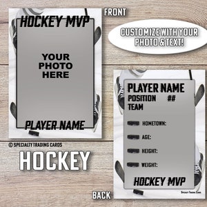 Hockey Sammelkarte • Individuell gedruckte Sammelkarte • Personalisierte Sportkarte • Individuell hergestellte Sammelkarte • von @SpecialtyTradingCard