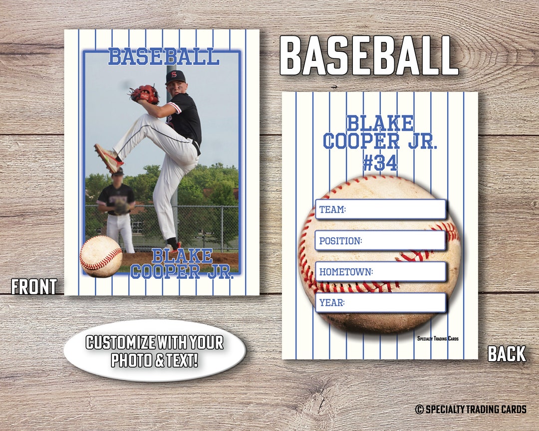 Baseball Trading Card Custom Printed Trading Card Personalized Baseball