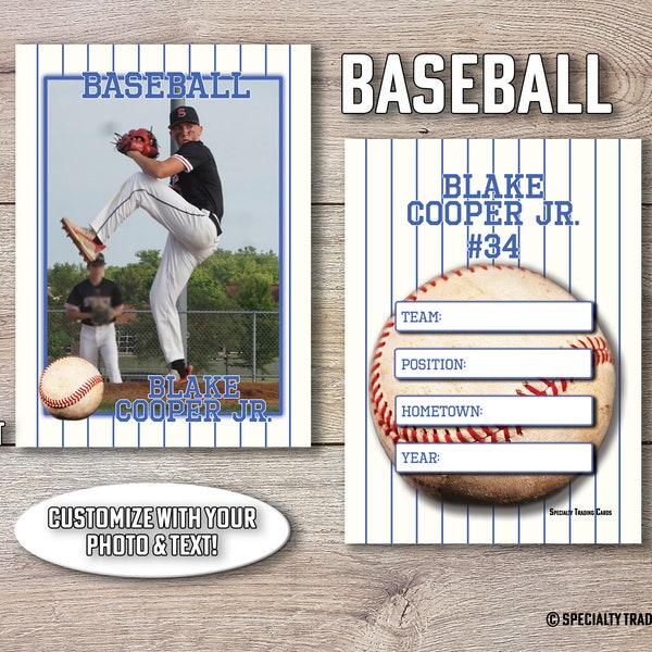 Custom Baseball Card Etsy