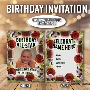 Tarjeta coleccionable con invitación de cumpleaños • Tarjeta coleccionable con impresión personalizada • Invitación de cumpleaños • Tarjeta deportiva personalizada • por @SpecialtyTradingCard
