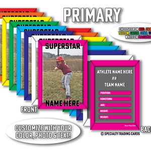 Primärfarbe Sammelkarte • Individuell gedruckte Sammelkarte • Personalisierte Sportkarte • von @SpecialtyTradingCard