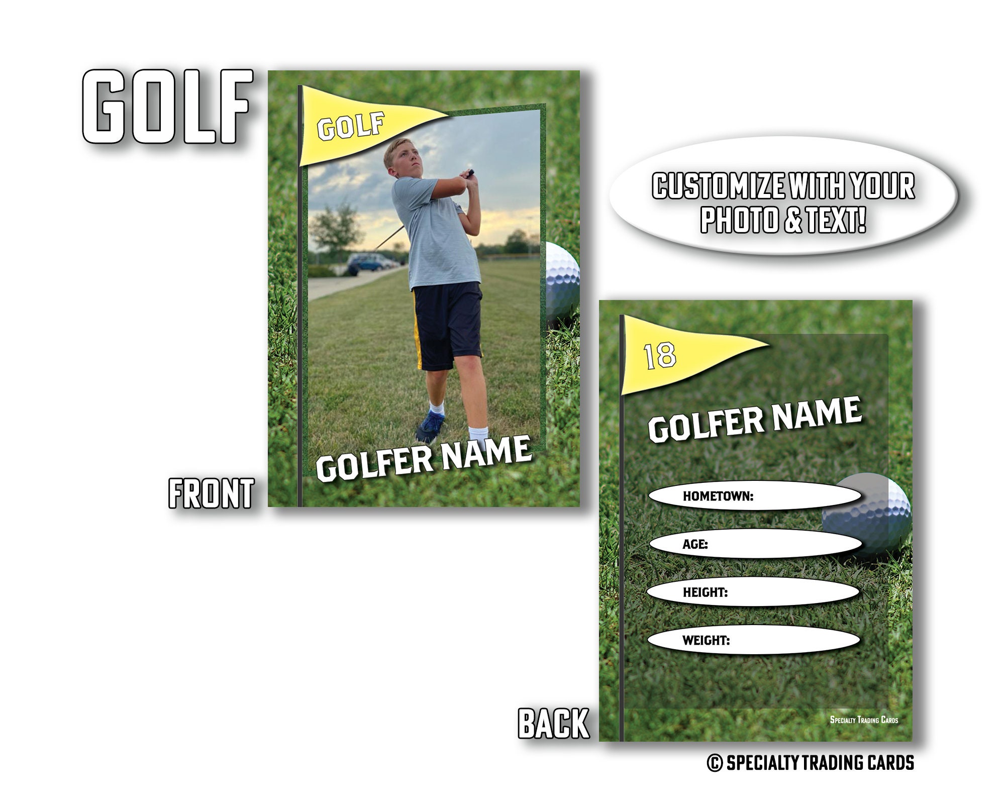 Tarjeta de trading de golf Tarjeta de trading impresa Etsy